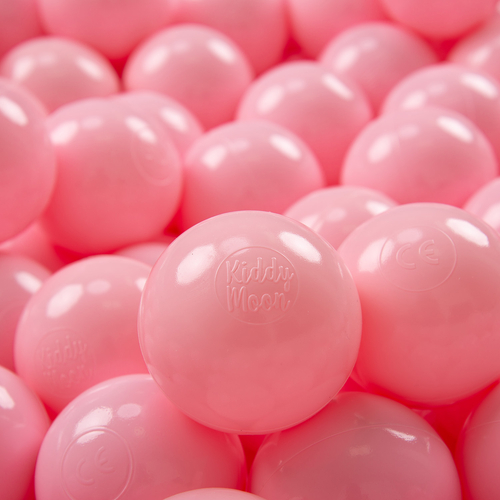 KiddyMoon Soft Plastic Play Balls ∅ 7cm/2.75in Mono-colour certified Made in EU, light pink, 50 Balls/7cm-2.75in