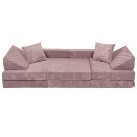 KiddyMoon Foam Sofa for Children Multifunctional Mattress Armchair Kids Foldable  Bed Folding Toddler Couch Chair for Playroom Bedroom Living Room, purple, Sofa with 2 Pillows