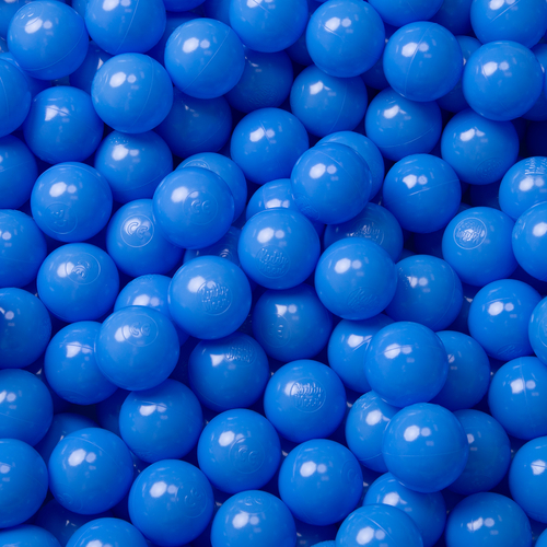 KiddyMoon Soft Plastic Play Balls ∅ 6cm / 2.36 Multi Colour Made in EU, blue, 200 Balls/6cm-2.36in