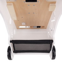 KiddyMoon Wooden Walker for Babies and Toddlers Push-Along WK-001, Black - White, Adjustable Handle