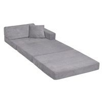 KiddyMoon Armchair Kids Foldable Children Multifunctional Foam Mattress Sofa Bed Folding Toddler Couch Chair for Playroom Bedroom Living Room, dark grey, Armchair with Pillow