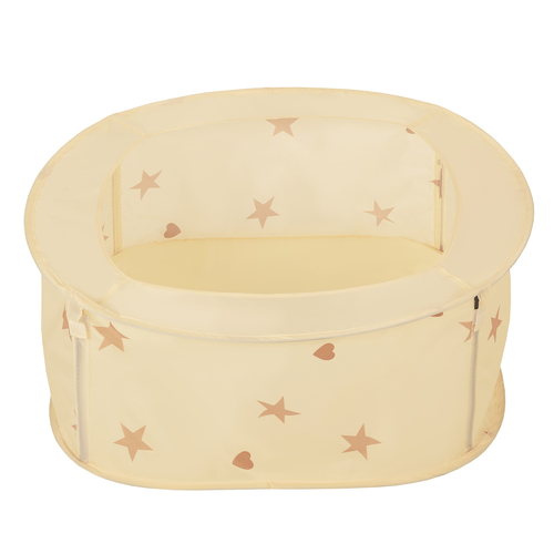 Ballpit Playpen For Kids, Babies And Toddlers Children Foldable Portable Indoor Outdoor, Light Beige: Pastel Beige-Pastel Blue-Salmon, 100 Balls