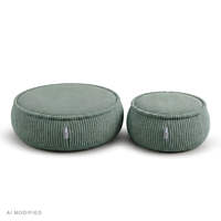 KiddyMoon Kids’ Foam Pouffe with Removable Cover, light grey, L