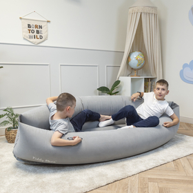 KiddyMoon Inflatable Sensory Peapod Chair For Kids With Handles And Pump, Grey, XL