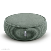 KiddyMoon Kids’ Foam Pouffe with Removable Cover, light grey, L