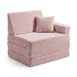 KiddyMoon Armchair With Pillow For Kids with Teddy Bear Fabric Children Multifunctional Foam Mattress, pink, Armchair with Pillow