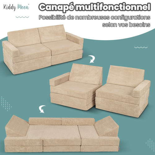 KiddyMoon Foam Sofa for Children Multifunctional Mattress Armchair Kids Foldable  Bed Folding Toddler Couch Chair for Playroom Bedroom Living Room, dark grey, Sofa