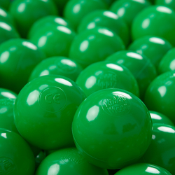 KiddyMoon Soft Plastic Play Balls ∅ 7cm/2.75in Mono-colour certified Made in EU, green, 100 Balls/7cm-2.75in