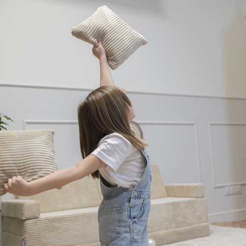 KiddyMoon Children Pillow Decorative Cushion 30x30 cm Comfort Set Of 2, Beige, 2 Pillows