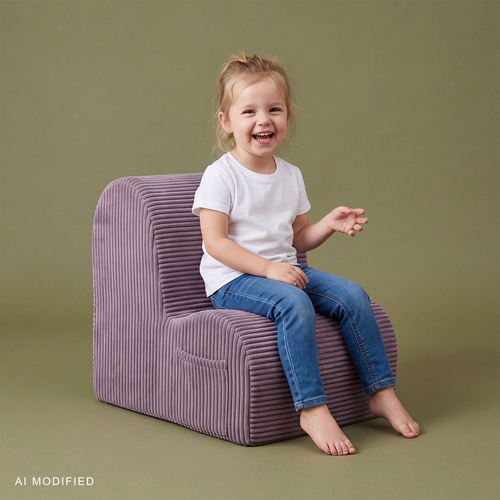 KiddyMoon Children's Polyester Armchair with Side Pocket, purple, One Size