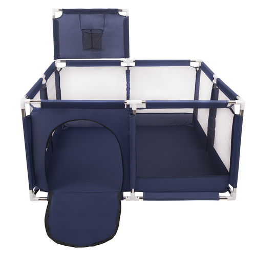 square play pen filled with plastic balls basketball, Blue:grey/white/turquoise, 400 balls