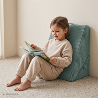 KiddyMoon Modular Children's Polyester Wedge Cushion, green, M