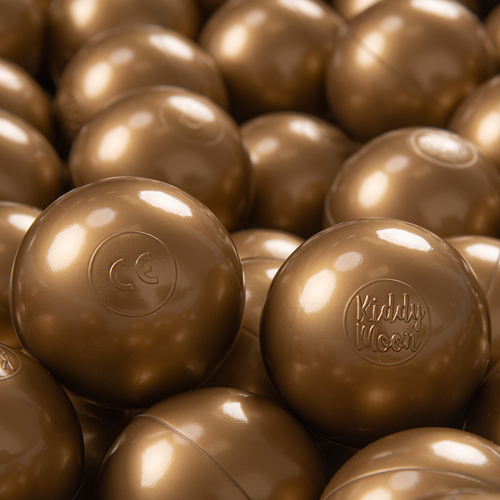 KiddyMoon Soft Plastic Play Balls ∅ 7cm/2.75in Mono-colour certified Made in EU, gold