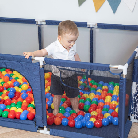 Baby Playpen Big Size Playground with Plastic Balls for Kids, Dark Blue:yellow/green/blue/red/orange, 200 balls