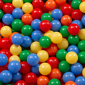 children colourfull foldable ballpit plastic balls, blue:yellow/green/blue/red/orange, 200 balls