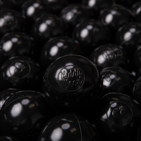 KiddyMoon Soft Plastic Play Balls ∅ 6cm / 2.36 Multi Colour Made in EU, black, 100 Balls/6cm-2.36in