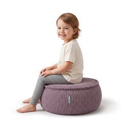KiddyMoon Kids’ Foam Pouffe with Removable Cover, purple, M