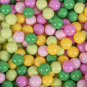 KiddyMoon Baby Foam Ball Pit with Balls ∅ 7cm / 2.75in Made in EU, Spring: l.green/green/yellow/light pink/pink, 90x30cm/200 balls