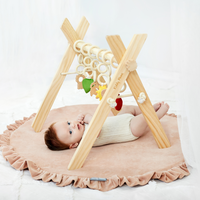 KiddyMoon Wooden Baby Gym for Newborns BT-001, Natural, UNI