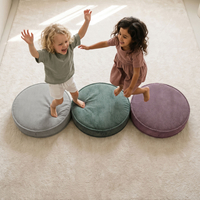 KiddyMoon 3-Piece Foam Elements for Kids Children's Room Accessory, green-light grey-purple, Mx3