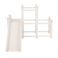 KiddyMoon wooden playground with a slide for kids, White, UNI