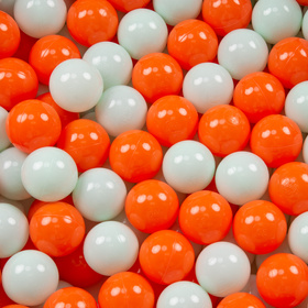 KiddyMoon Soft Plastic Play Balls ∅ 7cm/2.75in Multi-colour Made in EU, orange/mint, 100 Balls/7cm-2.75in