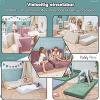 KiddyMoon Multifunctional Foam Mattress, Foldable Armchair for Kids, Children’s Sofa, Folding Couch Chair, purple, Mattress
