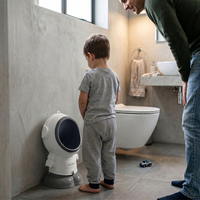 KiddyMoon Potty Training For Children Urinal for Boys Astronaut Design, White, UNI