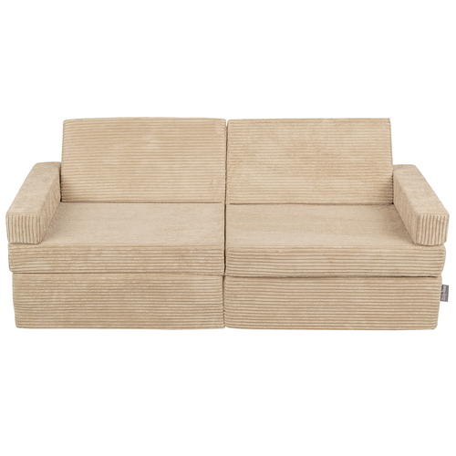 KiddyMoon Foam Sofa for Children Multifunctional Mattress Armchair Kids Foldable  Bed Folding Toddler Couch Chair for Playroom Bedroom Living Room, beige, 140x55x30 cm