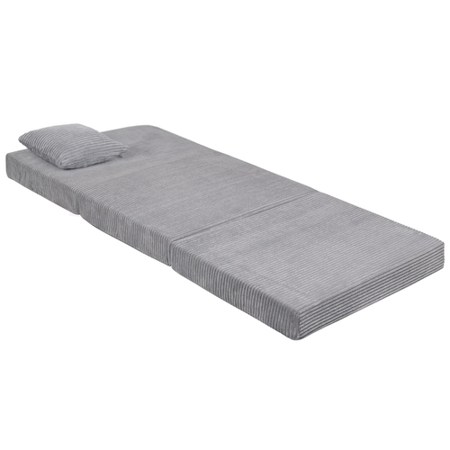 KiddyMoon Multifunctional Foam Mattress Foldable Bed Armchair Kids Children Sofa Folding Toddler Couch Chair for Playroom Bedroom Living Room, dark grey, Mattress with Pillow