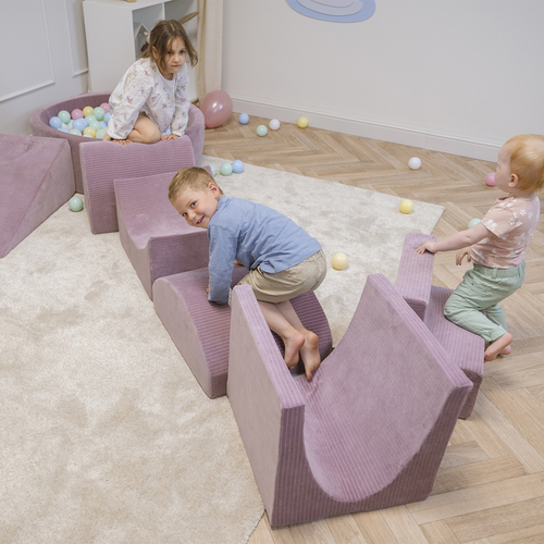 KiddyMoon Foam Playground For Kids Soft Textured Creative Safe Indoor Blocks, Purple, Multi-Size