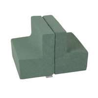 PPZV-232 KiddyMoon Foam playground sand beige VELVET steps/steps, forest green, Multi-Size