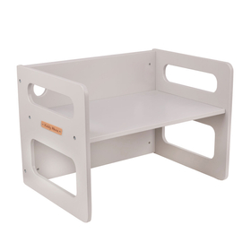 KiddyMoon Wooden Table with Chair for Kids TC-001, Grey