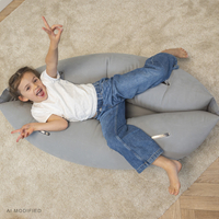 KiddyMoon Inflatable Sensory Peapod Chair For Kids With Handles And Pump, Grey, M