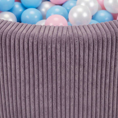 KiddyMoon Ball Pit for Baby and Toddler, Soft Play Ball Pool with ribbed Washable Cover, Purple: Baby Blue/Light Pink/Pearl, 90 x 30 cm / 200 Balls