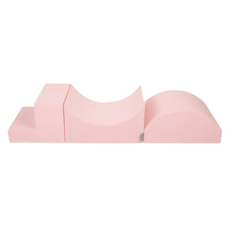 KiddyMoon Foam Playground for Kids Obstacle Course for Children Montessori Toy for Babies Soft Construction Blocks Element, Halfshaft/Ramp/Step, Certified Made in The EU, pink:-, Multi-Size