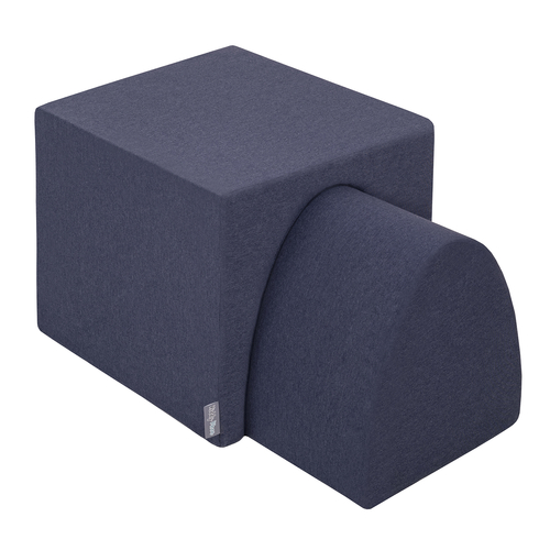 KiddyMoon Foam Set for Kids Obstacle Course for Children Montessori Toy for Babies Soft Construction Blocks Element, Tunnel/Hill, Certified Made in The EU, darkblue:-, Multi-Size