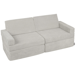 KiddyMoon Foam Sofa for Children Multifunctional Mattress Armchair Kids Foldable Bed Folding Toddler Couch Chair for Playroom Bedroom Living Room, light grey, 140x55x30 cm