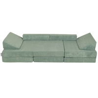 KiddyMoon Foam Sofa for Children Multifunctional Mattress Armchair Kids Foldable Bed Folding Toddler Couch Chair for Playroom Bedroom Living Room, green, 140x55x30 cm