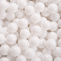 KiddyMoon Soft Plastic Play Balls ∅ 7cm/2.75in Multi-colour Made in EU, White, 50 Balls/7cm-2.75in