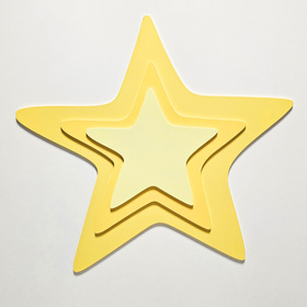 KiddyMoon wall decor kids room nursery wood mdf multiple shapes 3D, star: yellow, UNI