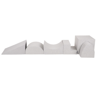 KiddyMoon light grey playground dice / wedge M/ hill/ tunnel/ ramp M/ half-shaft M/ step PPZ-217 , Light Grey