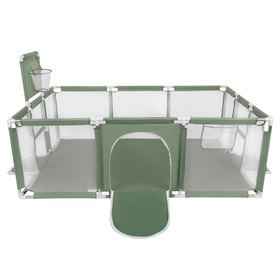 Baby Playpen Big Size Playground with Plastic Balls for Kids, green:yellow/green/blue/red/orange, 900 balls