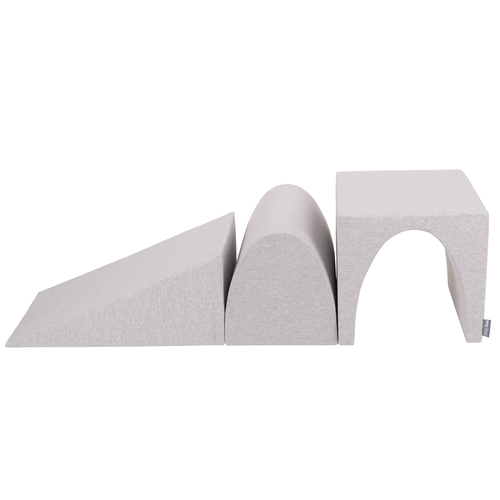 KiddyMoon foam playground wedge L/hill/tunnel PPZ-243, light grey, Multi-Size