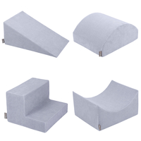 KiddyMoon Foam Playground For Kids Soft Textured Safe Blocks Baby, dark grey: pastel beige/white/perle
