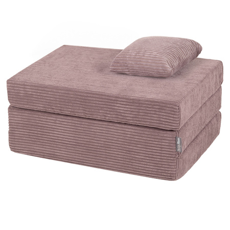 KiddyMoon Multifunctional Foam Mattress Foldable Bed Armchair Kids Children Sofa Folding Toddler Couch Chair for Playroom Bedroom Living Room, purple, Mattress with Pillow