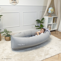 KiddyMoon Inflatable Sensory Peapod Chair For Kids With Handles And Pump, Grey, L