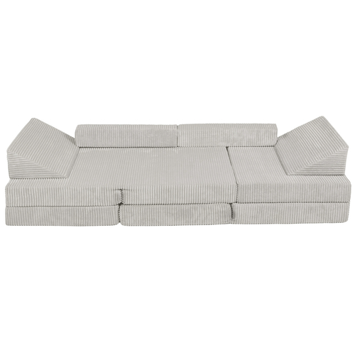 KiddyMoon Foam Sofa for Children Multifunctional Mattress Armchair Kids Foldable  Bed Folding Toddler Couch Chair for Playroom Bedroom Living Room, light grey, 140x55x30 cm