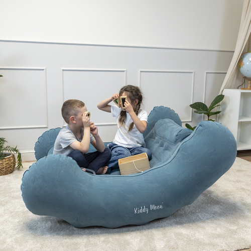 KiddyMoon Inflatable Rocker PVC Sensory Toy, Blue, L