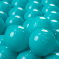 KiddyMoon Soft Plastic Play Balls ∅ 6cm / 2.36 Multi Colour Made in EU, turquoise, 300 Balls/6cm-2.36in